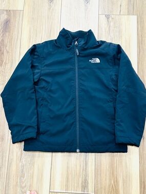 The North Face Boys 7/8 Softshell Jacket Black Full Zip Coat